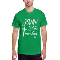 Thumbnail for John 3:16 True Story Cross Men's T-Shirt