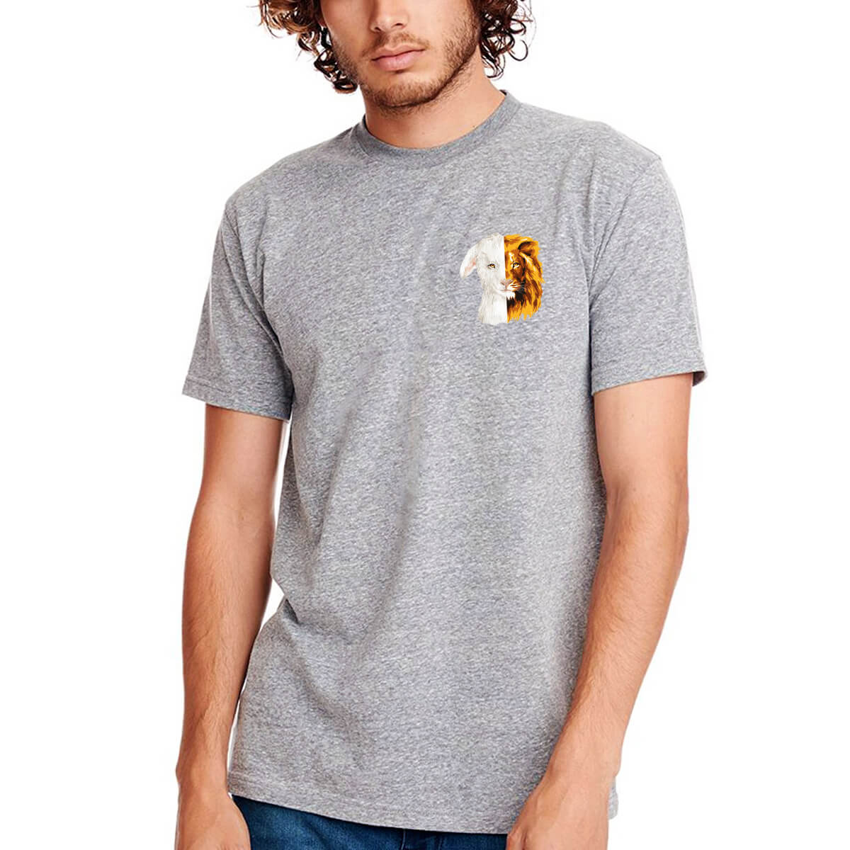 Lion And The Lamb Pocket Print Men's T-Shirt