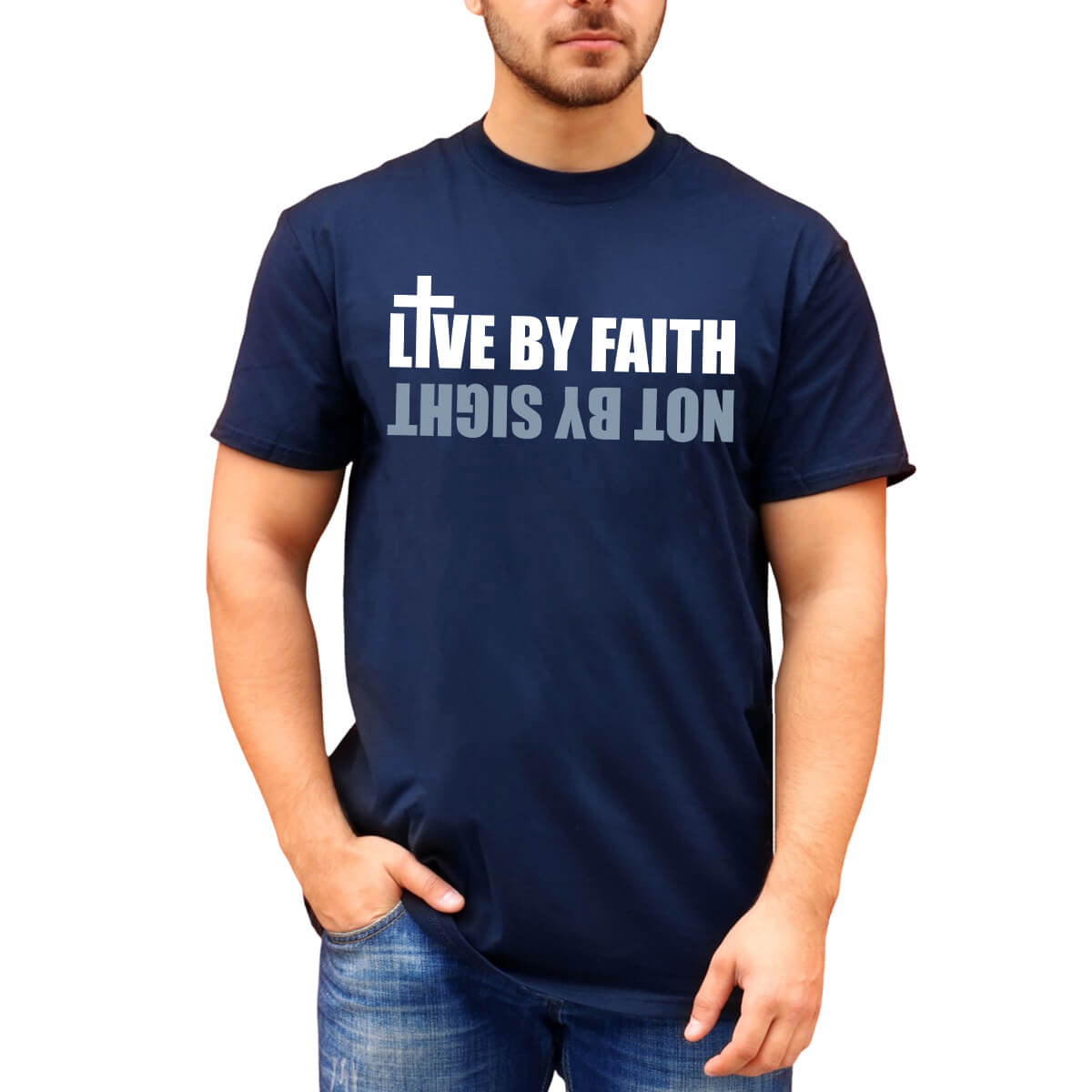Live By Faith Not By Sight Men's T-Shirt