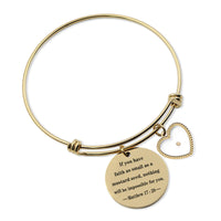 Thumbnail for Mustard Seed Faith With Heart Stainless Steel Gold Bracelet Jewelry