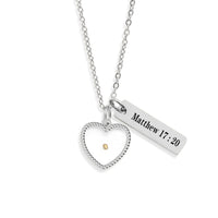 Thumbnail for Mustard Seed Faith Heart W/Verse Necklace Stainless Steel Jewelry