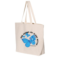 Thumbnail for God Knows My Plans Better Jumbo Tote Canvas Bag
