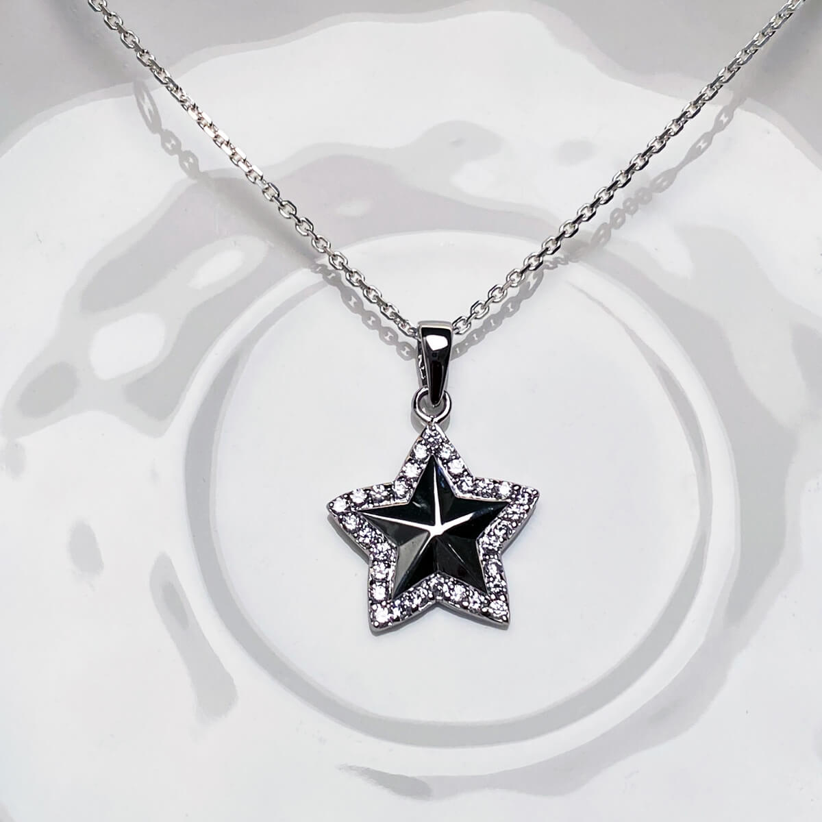 Star With CZ Necklace Sterling Silver Jewelry