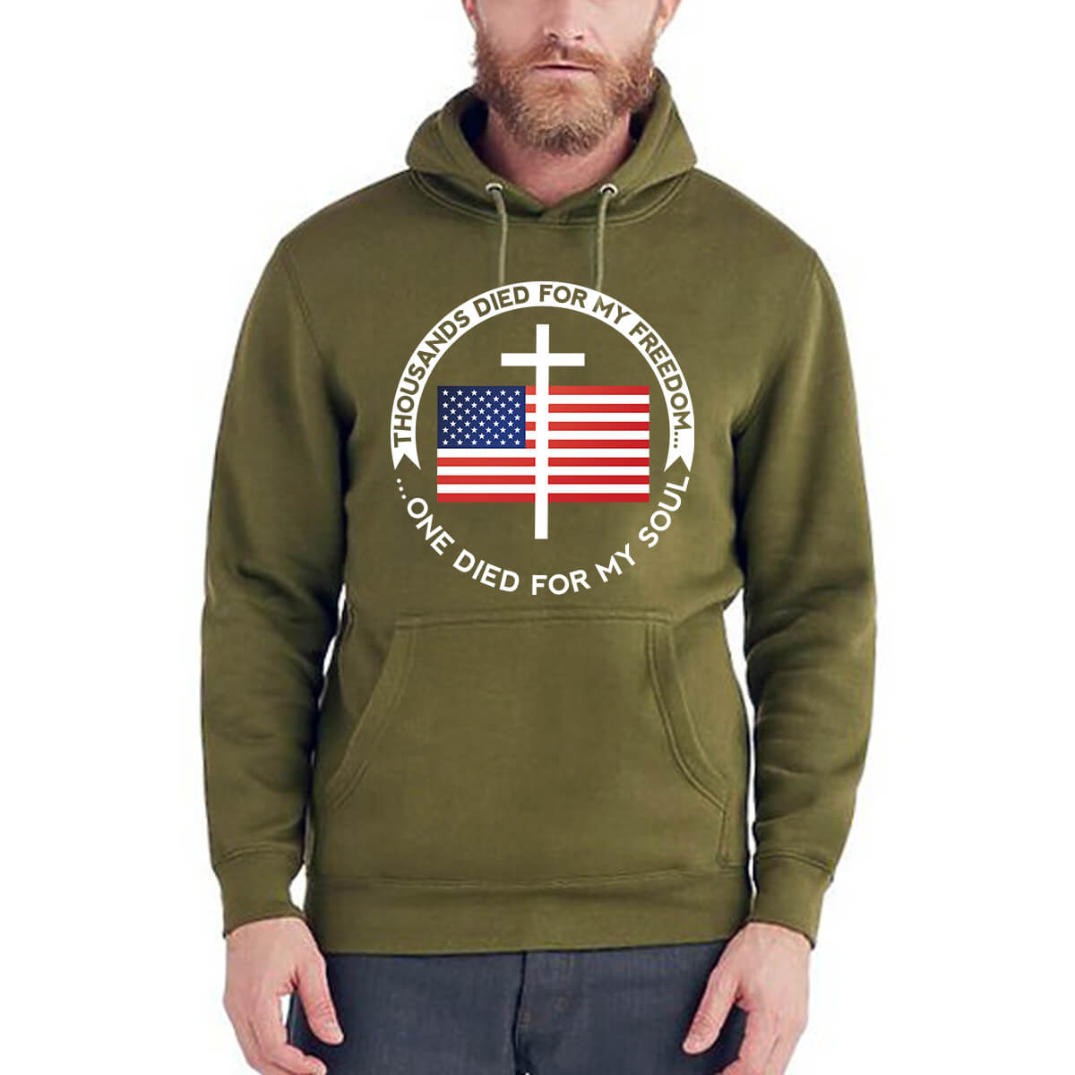 Thousands Died For My Freedom One Died For My Soul Men's Sweatshirt Hoodie