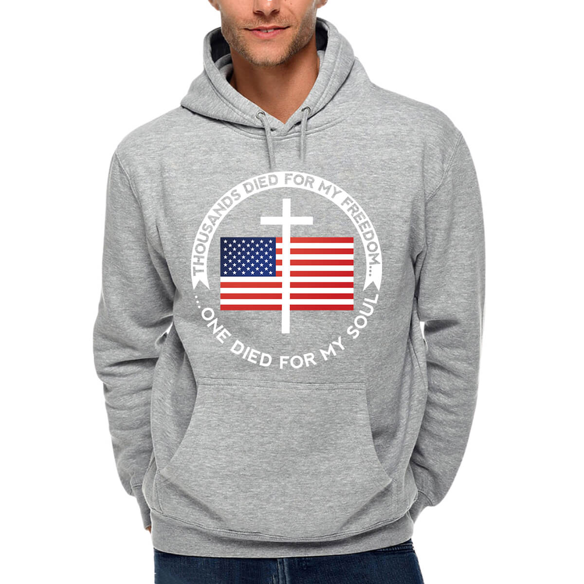 Thousands Died For My Freedom One Died For My Soul Men's Sweatshirt Hoodie