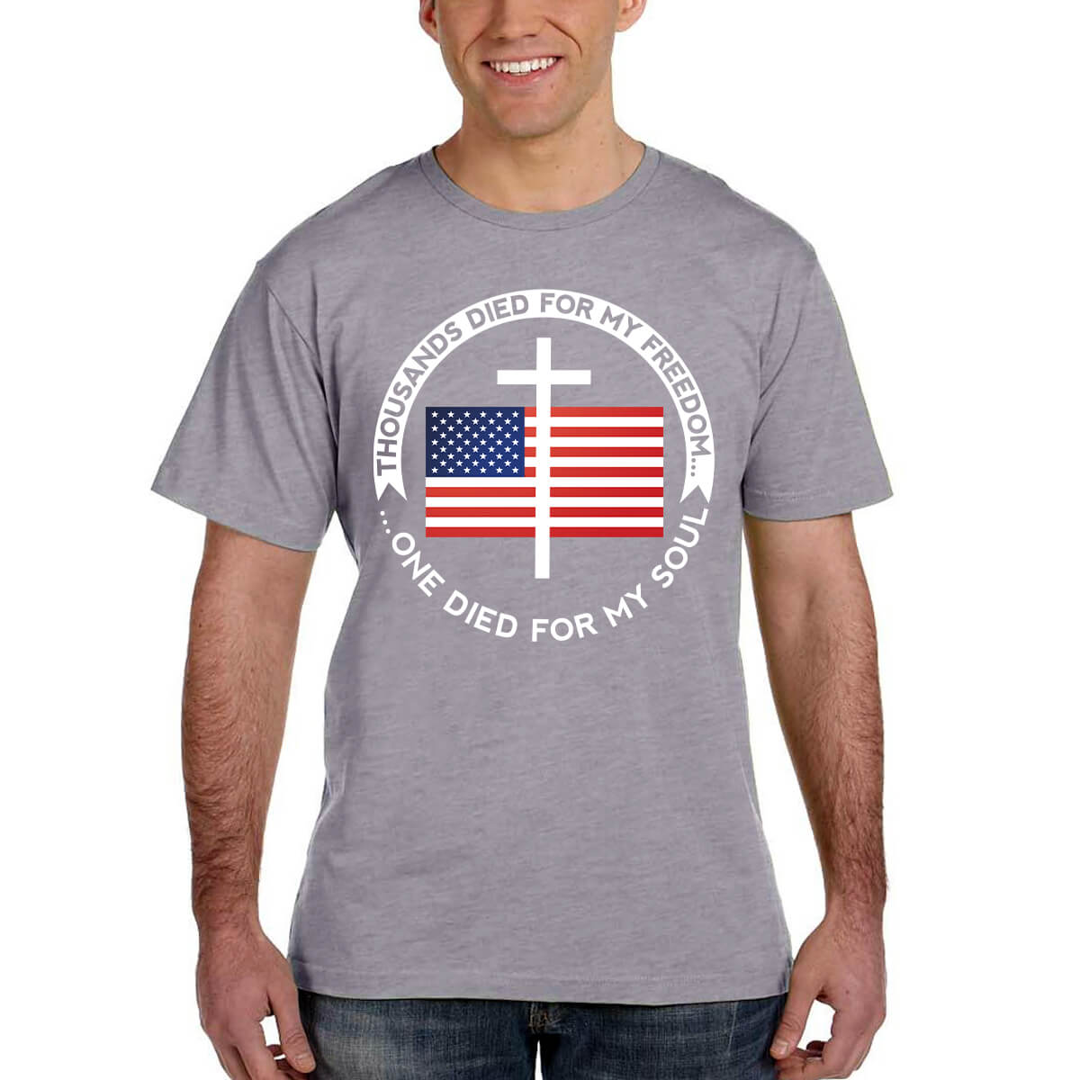 Thousands Died For My Freedom One Died For My Soul Men's T-Shirt