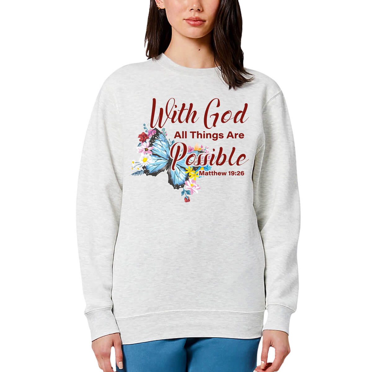 With God All Things Are Possible Crewneck Sweatshirt