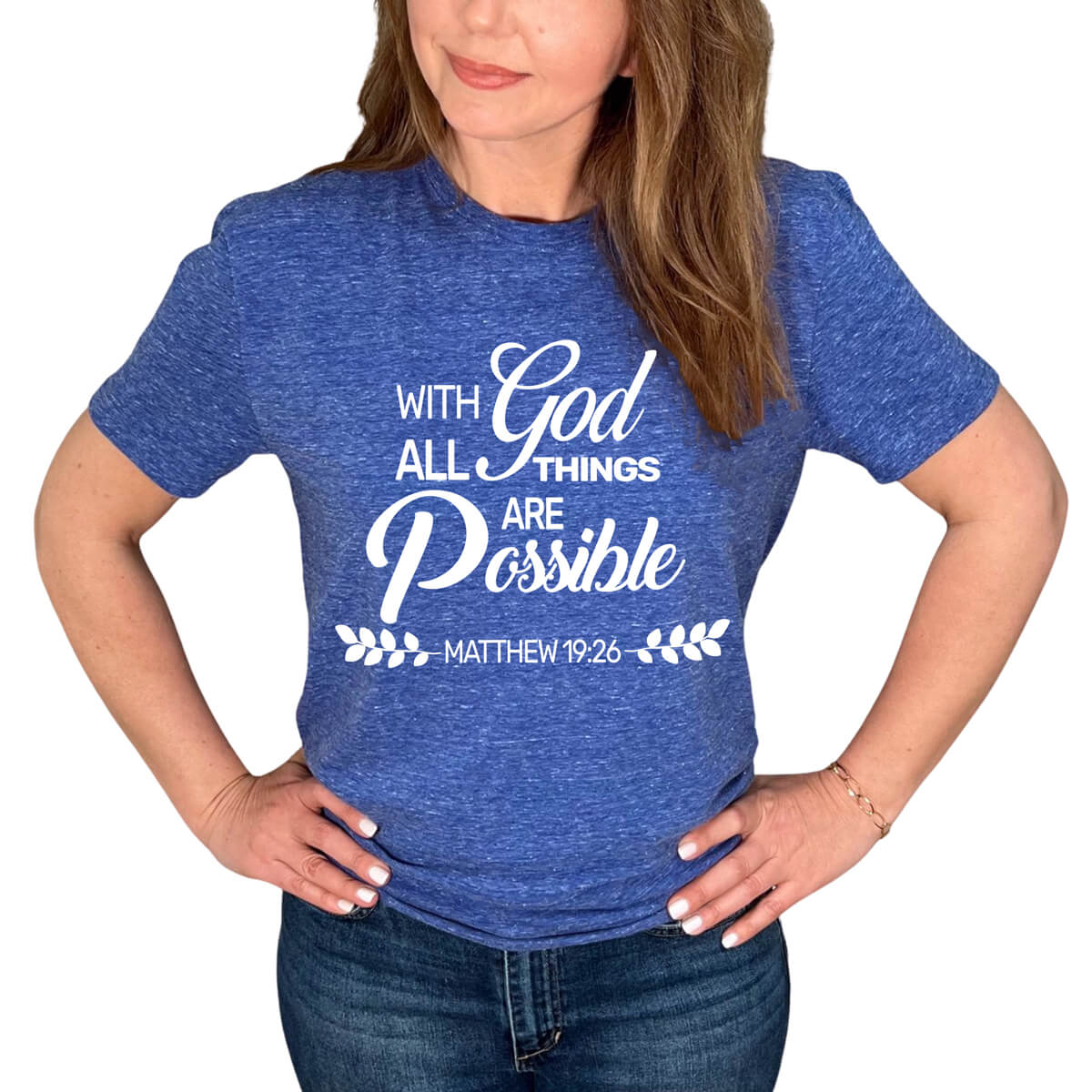 With God All Things Are Possible Acid Wash T-Shirt