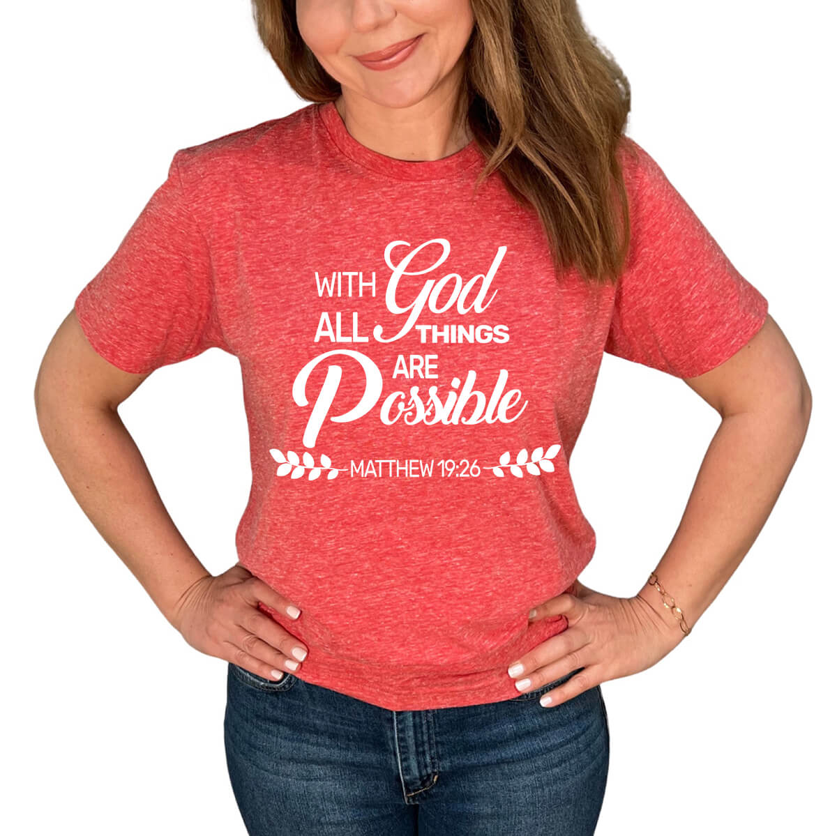 With God All Things Are Possible Acid Wash T-Shirt