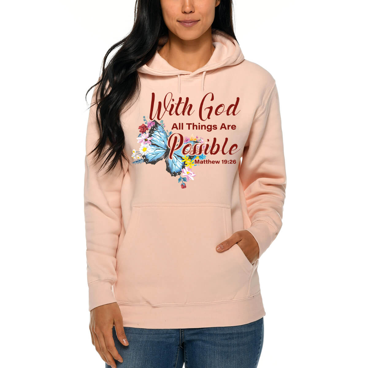 With God All Things Are Possible Butterfly Sweatshirt Hoodie