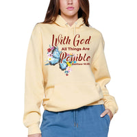Thumbnail for With God All Things Are Possible Butterfly Sweatshirt Hoodie