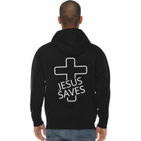 Thumbnail for Jesus Saves Cross Men's Full Zip Sweatshirt Hoodie