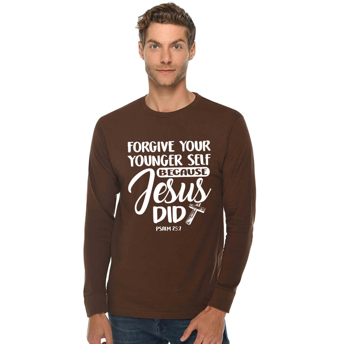 Forgive Your Younger Self Because Jesus Did Men's Long Sleeve T Shirt
