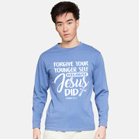 Thumbnail for Forgive Your Younger Self Because Jesus Did Men's Long Sleeve T Shirt