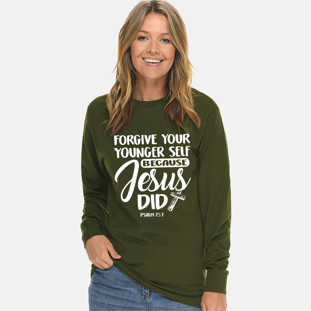 Forgive Your Younger Self Because Jesus Did Long Sleeve T Shirt
