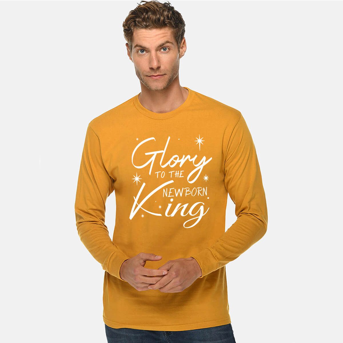 Glory To The Newborn King Men's Long Sleeve T Shirt