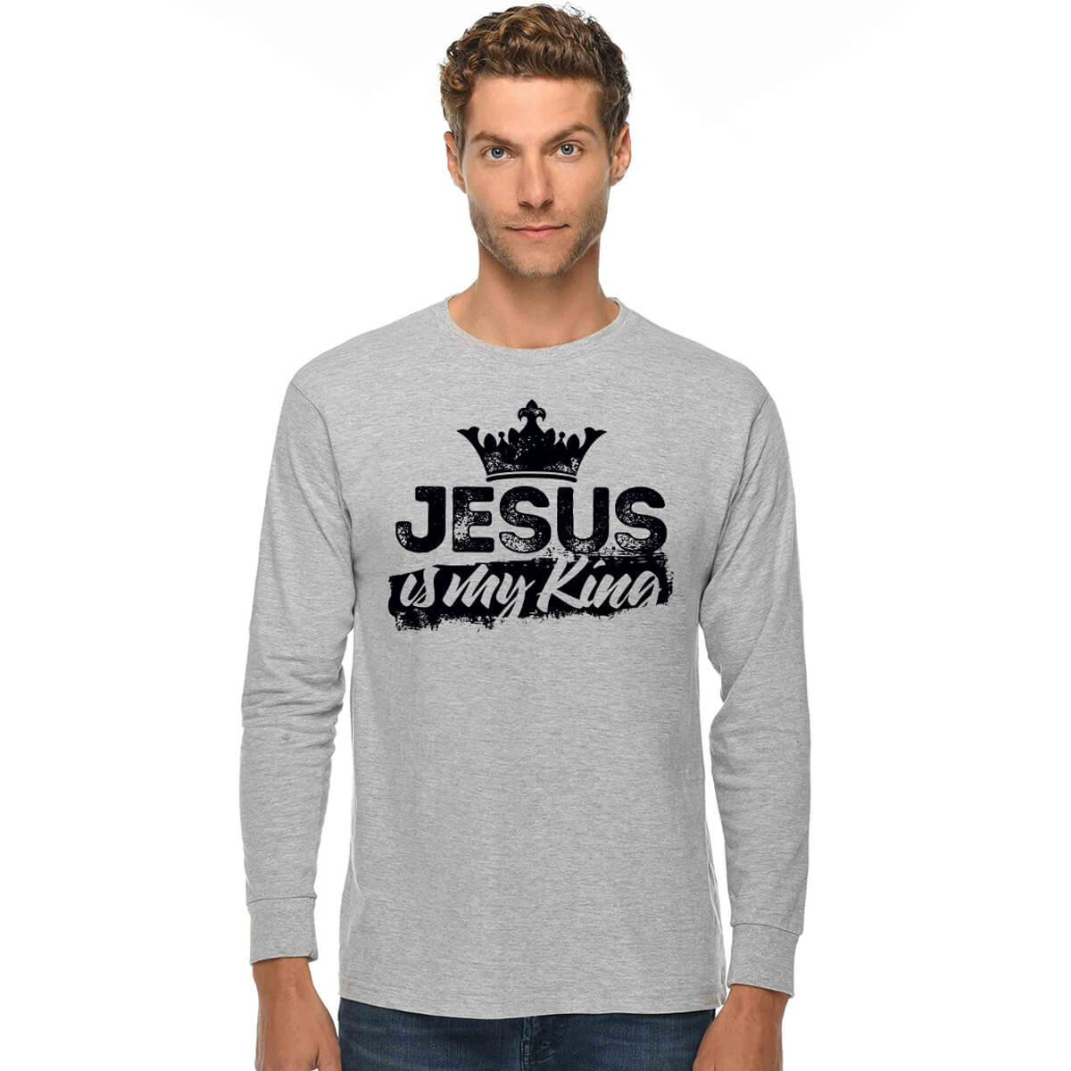 Jesus Is My King Men's Long Sleeve T Shirt
