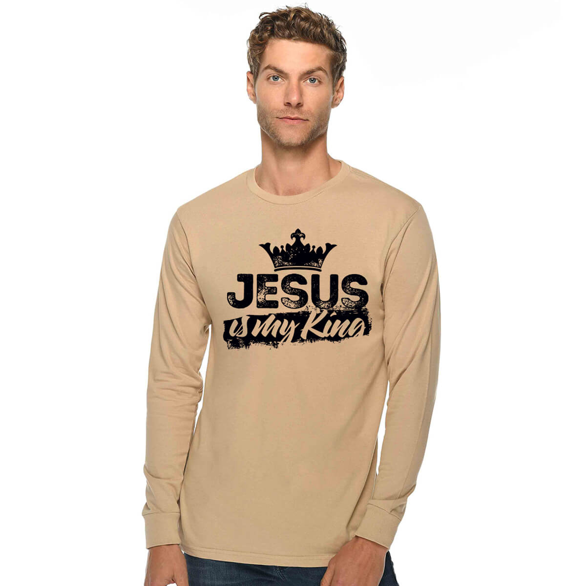 Jesus Is My King Men's Long Sleeve T Shirt