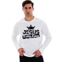 Thumbnail for Jesus Is My King Men's Long Sleeve T Shirt