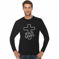 Thumbnail for Jesus Saves Cross Men's Long Sleeve T Shirt