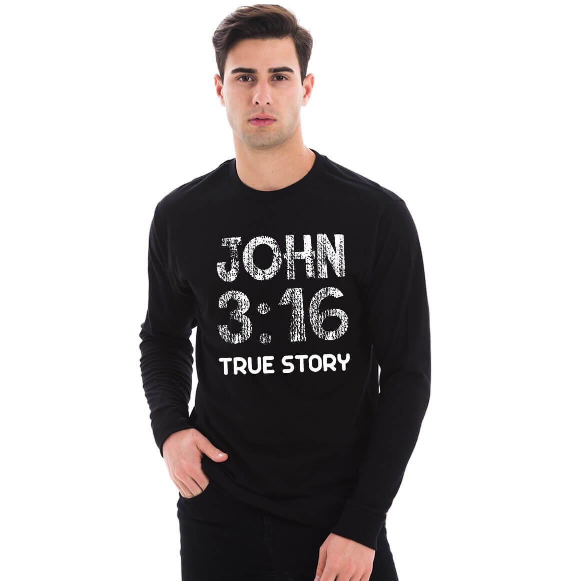 John 3:16 True Story Men's Long Sleeve T Shirt