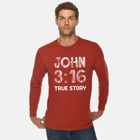 Thumbnail for John 3:16 True Story Men's Long Sleeve T Shirt