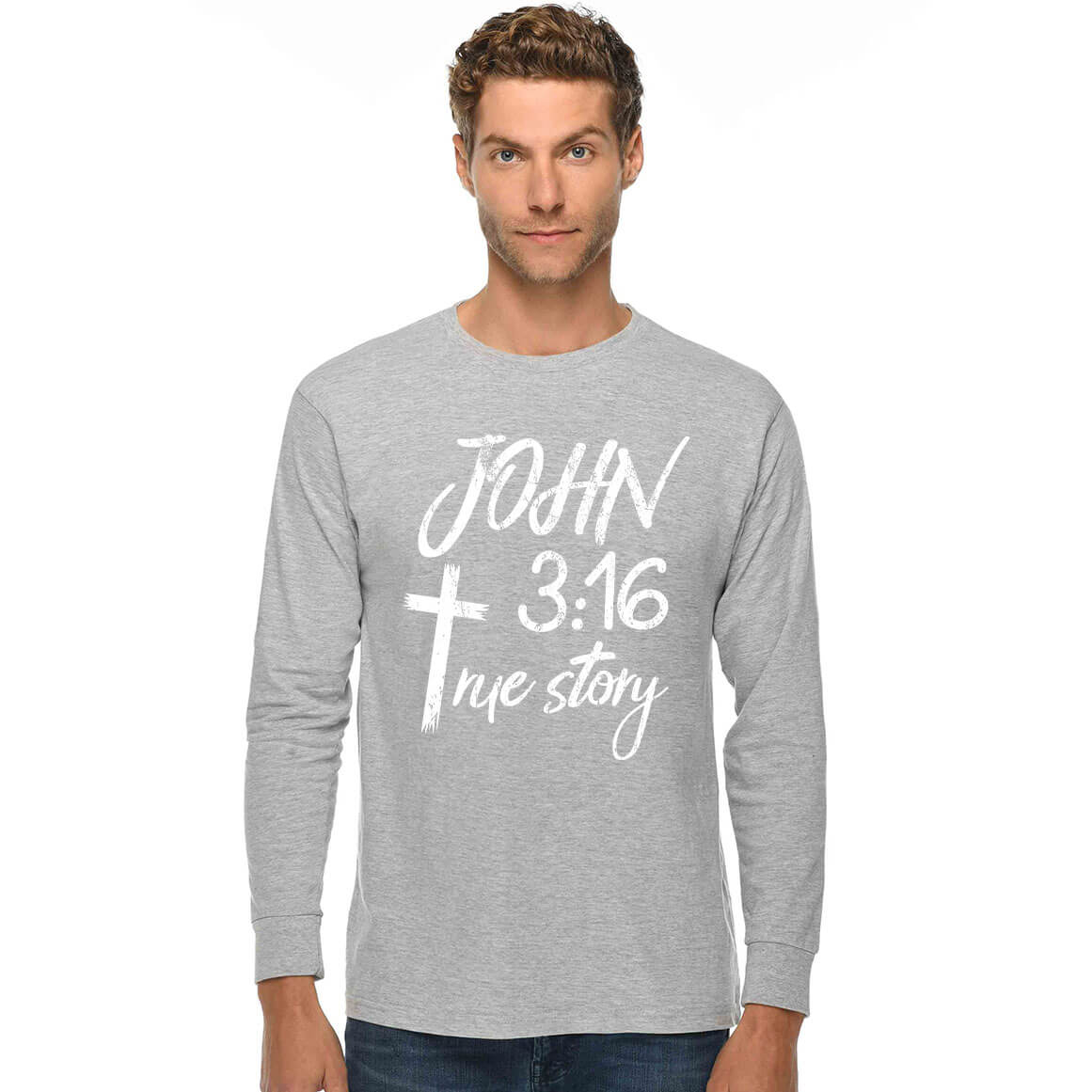 John 3:16 True Story Cross Men's Long Sleeve T Shirt