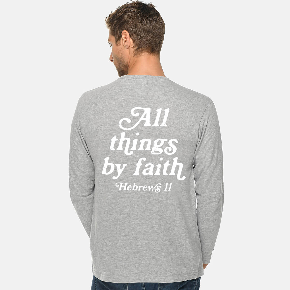All Things By Faith Men's Long Sleeve Front/Back T Shirt