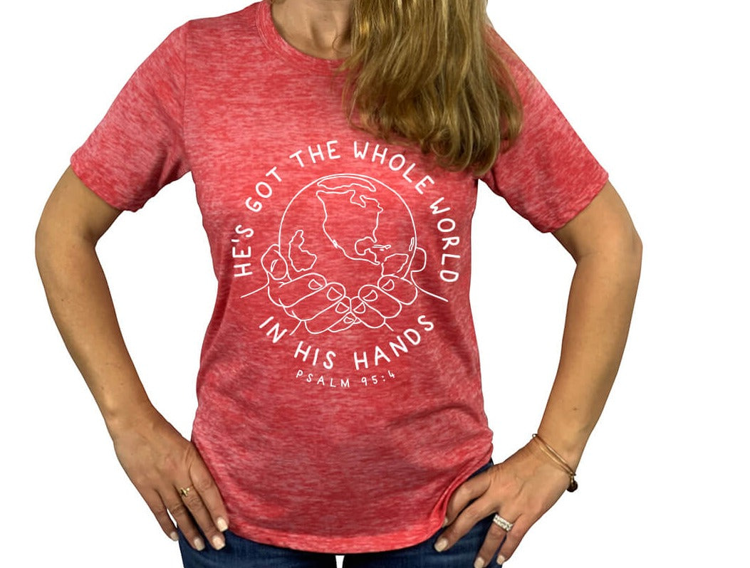 He's Got The Whole World In His Hands Acid Wash T-Shirt FINAL SALE ITEM
