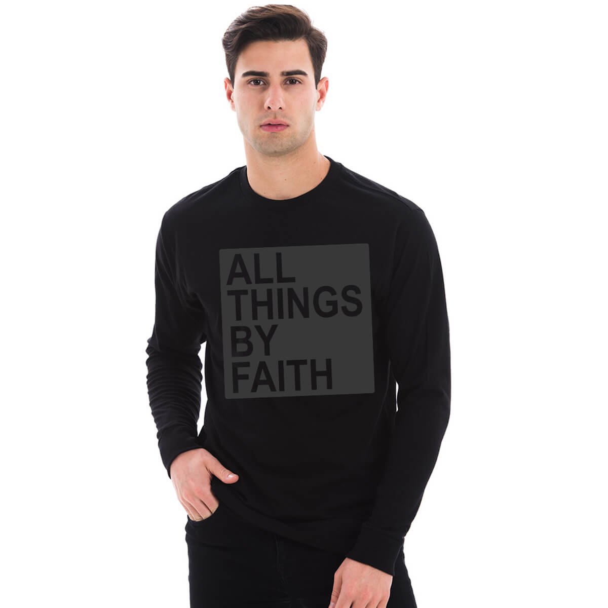 All Things By Faith Men's Long Sleeve T Shirt
