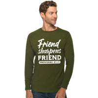 Thumbnail for Friend Sharpens Friend Men's Long Sleeve T Shirt