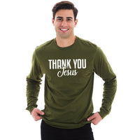 Thumbnail for Thank You Jesus Men's Long Sleeve T Shirt