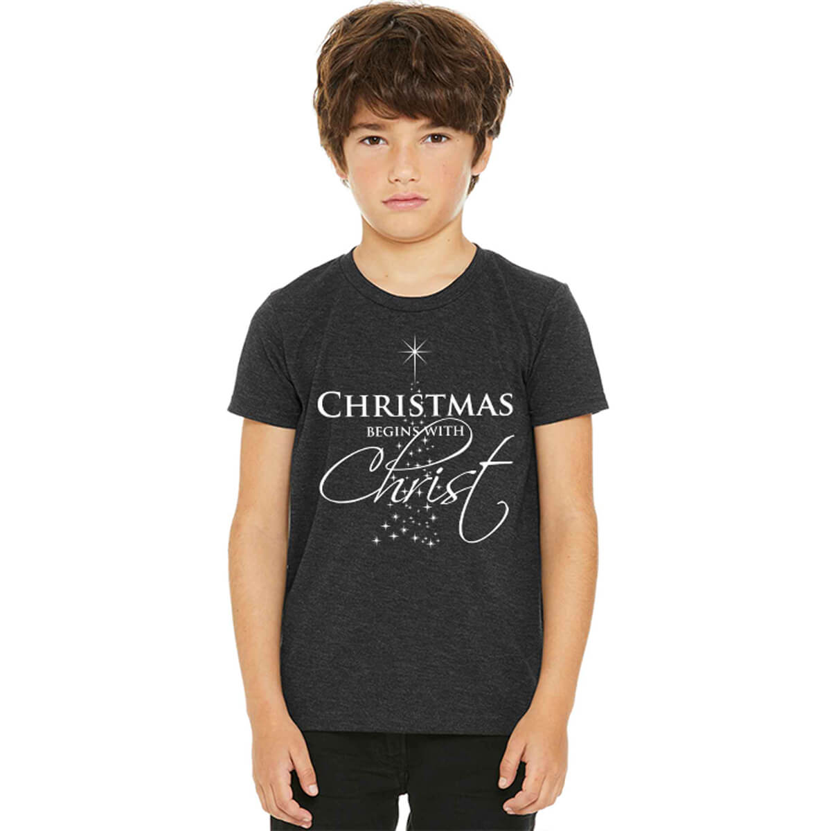 Christmas Begins With Christ Youth T Shirt