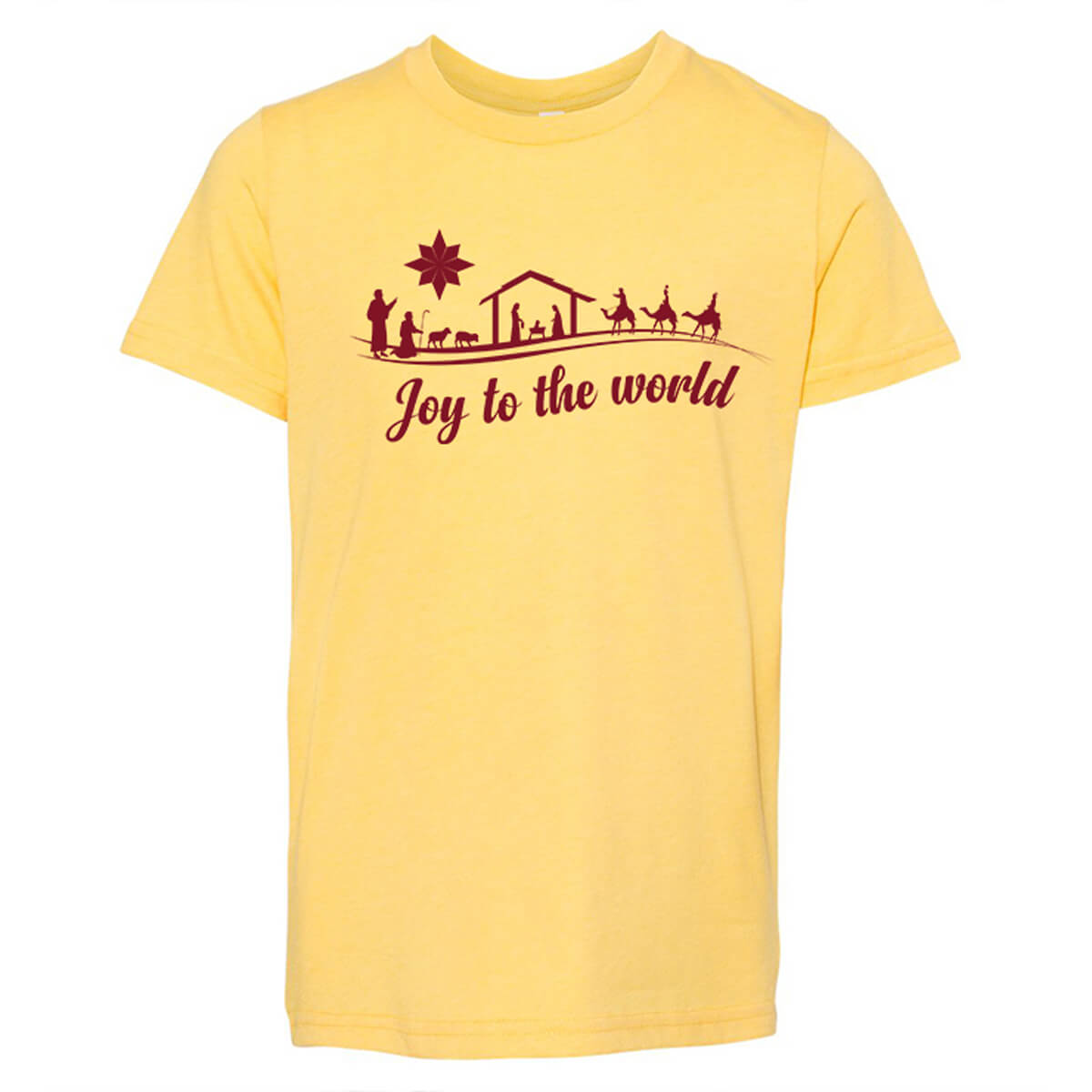 Joy To The World Nativity Scene Youth T Shirt