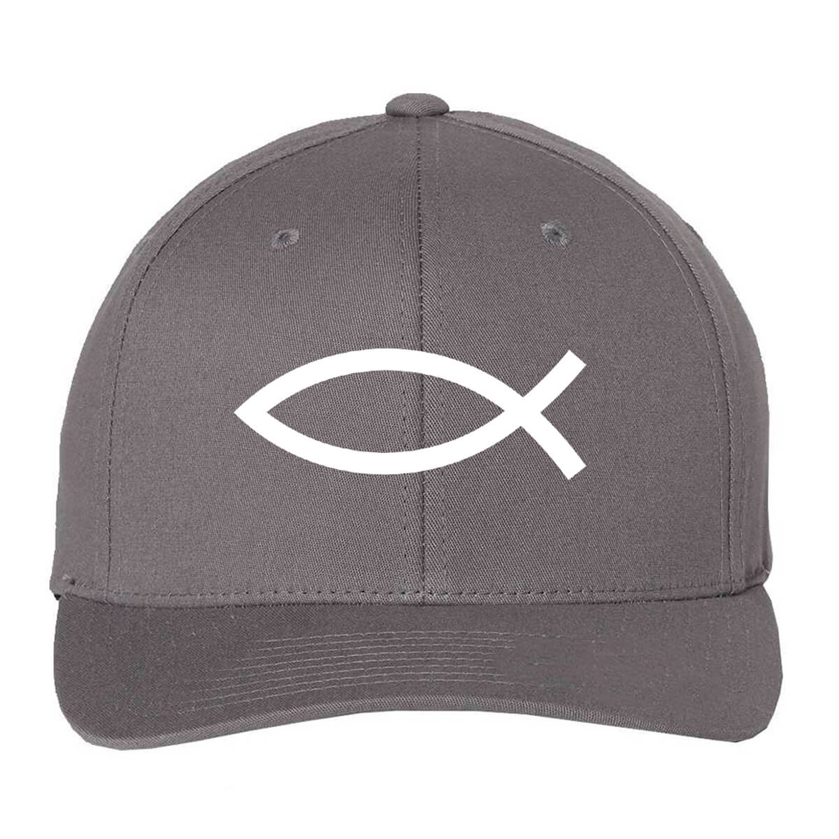 Fish Embroidered Fitted Cap