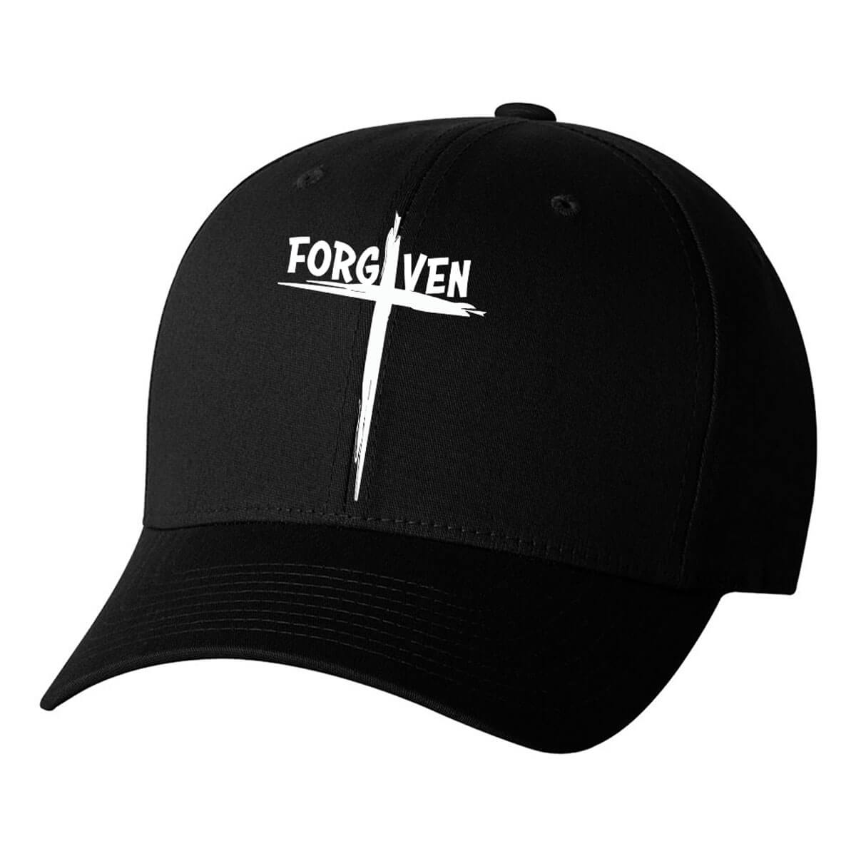 Forgiven Cross Embroidered Fitted Cap