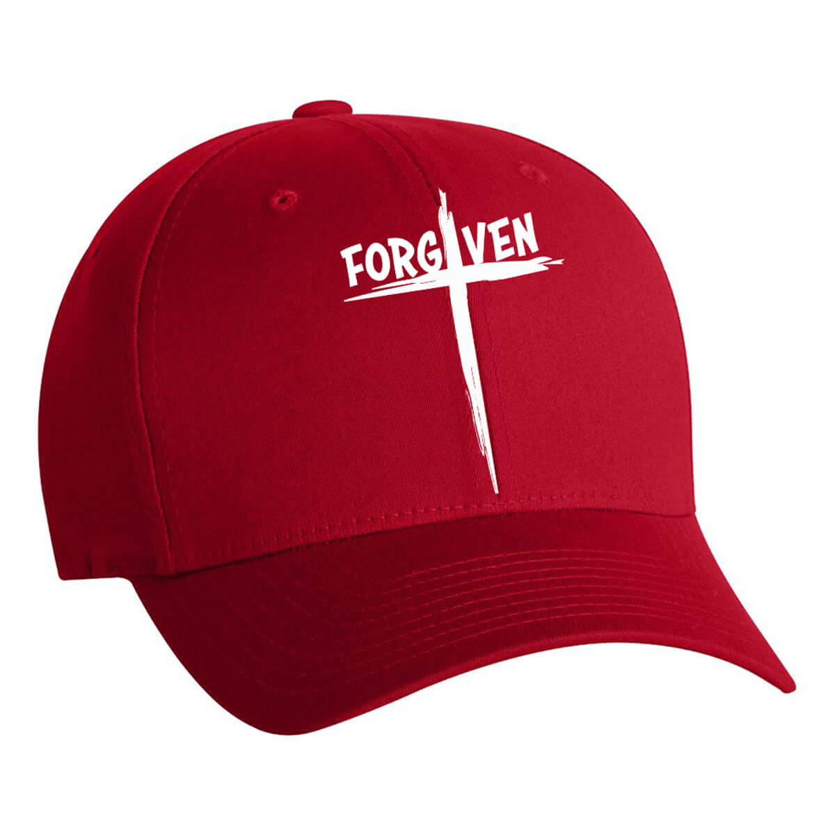 Forgiven Cross Embroidered Fitted Cap