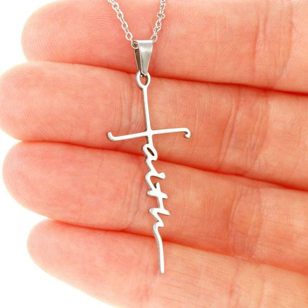 Faith Cross Necklace Stainless Steel Jewelry