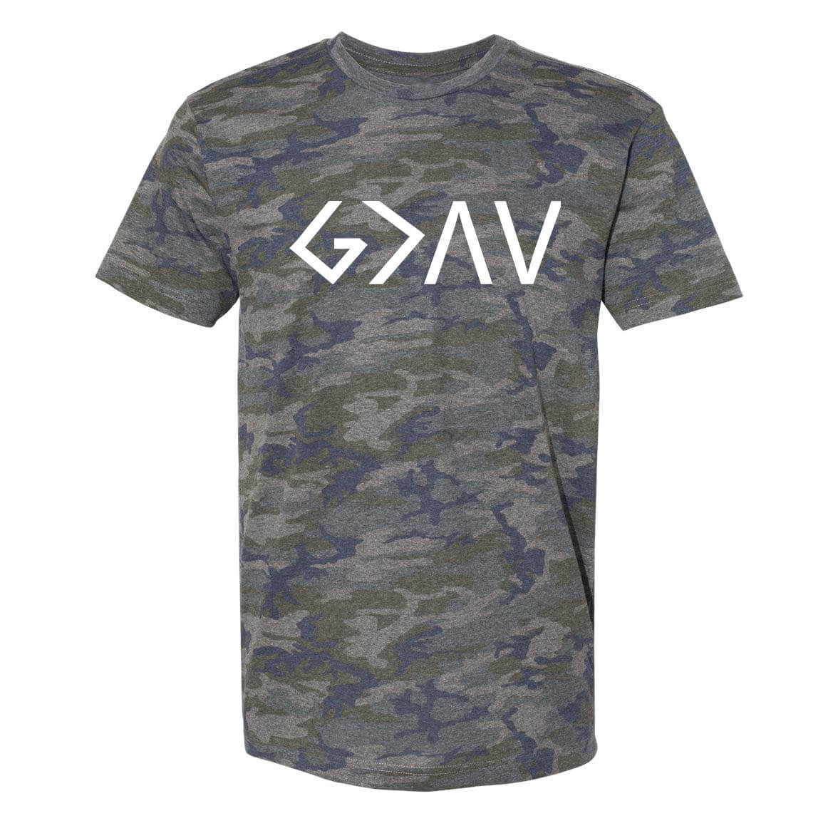 God Is Greater Than The Highs And Lows Men's Camo T-Shirt