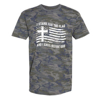 Thumbnail for I Stand For The Flag And I Kneel Before God Men's Camo T-Shirt