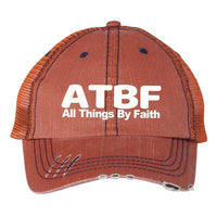 Thumbnail for All Things By Faith Embroidered Trucker Cap