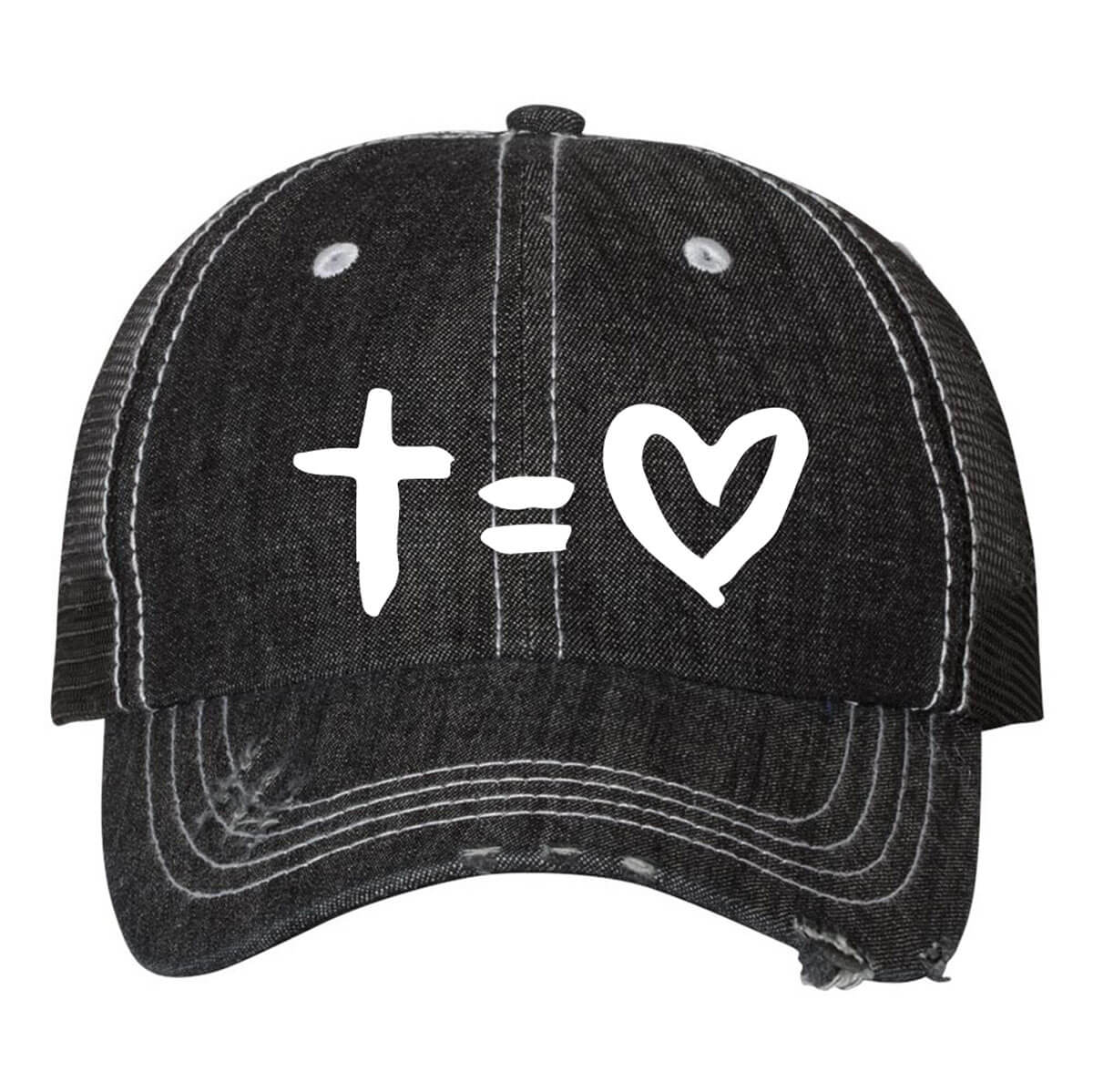 Love The Cross Embroidered Trucker Cap