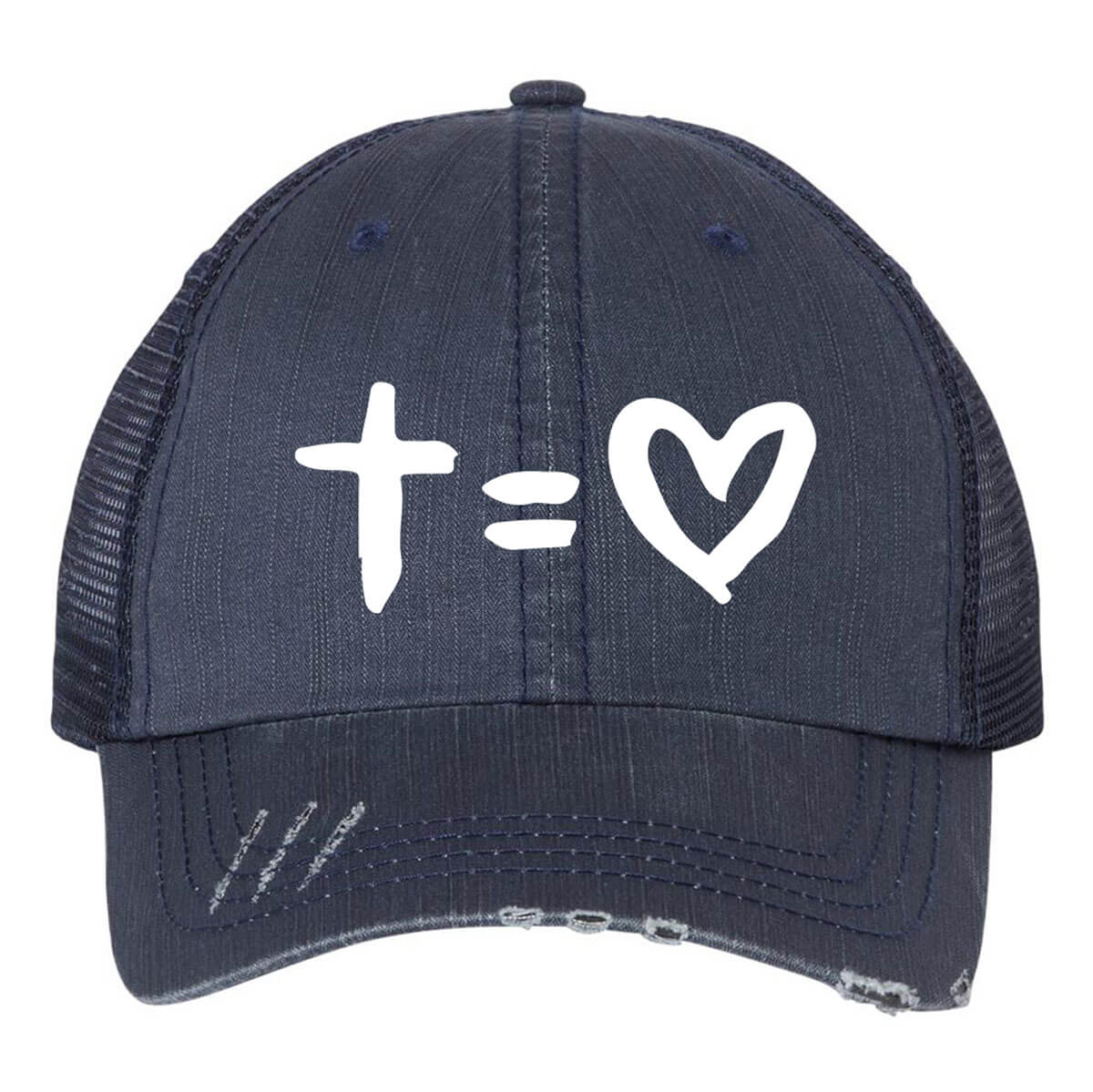 Love The Cross Embroidered Trucker Cap