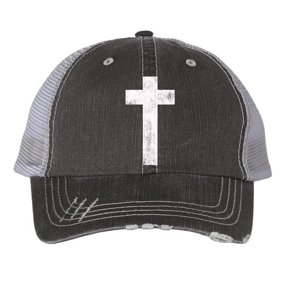 Cross Embroidered Trucker Cap