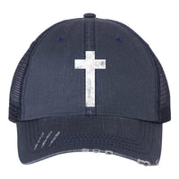 Thumbnail for Cross Embroidered Trucker Cap