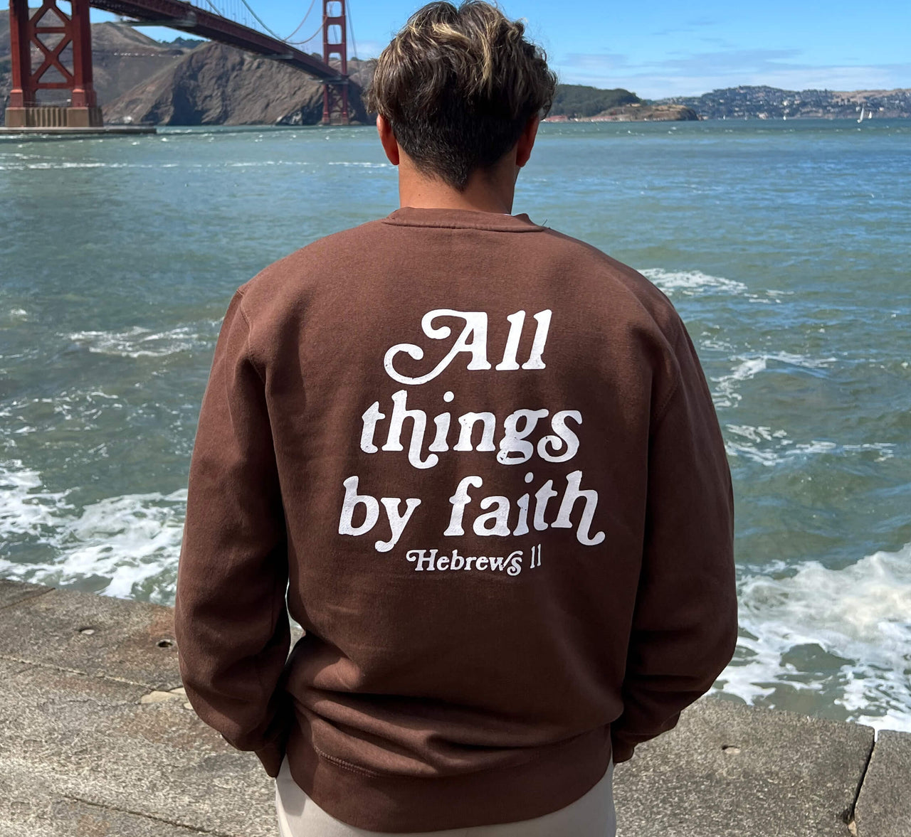 All Things By Faith Hebrews 11 Men's Crewneck Sweatshirt