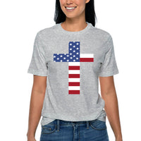 Thumbnail for American Flag Cross T-Shirt