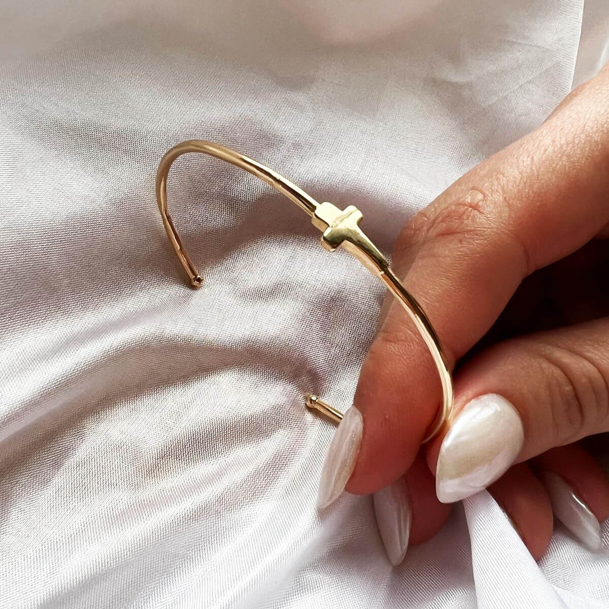 Bangle Cuff Cross Gold Filled Bracelet Jewelry