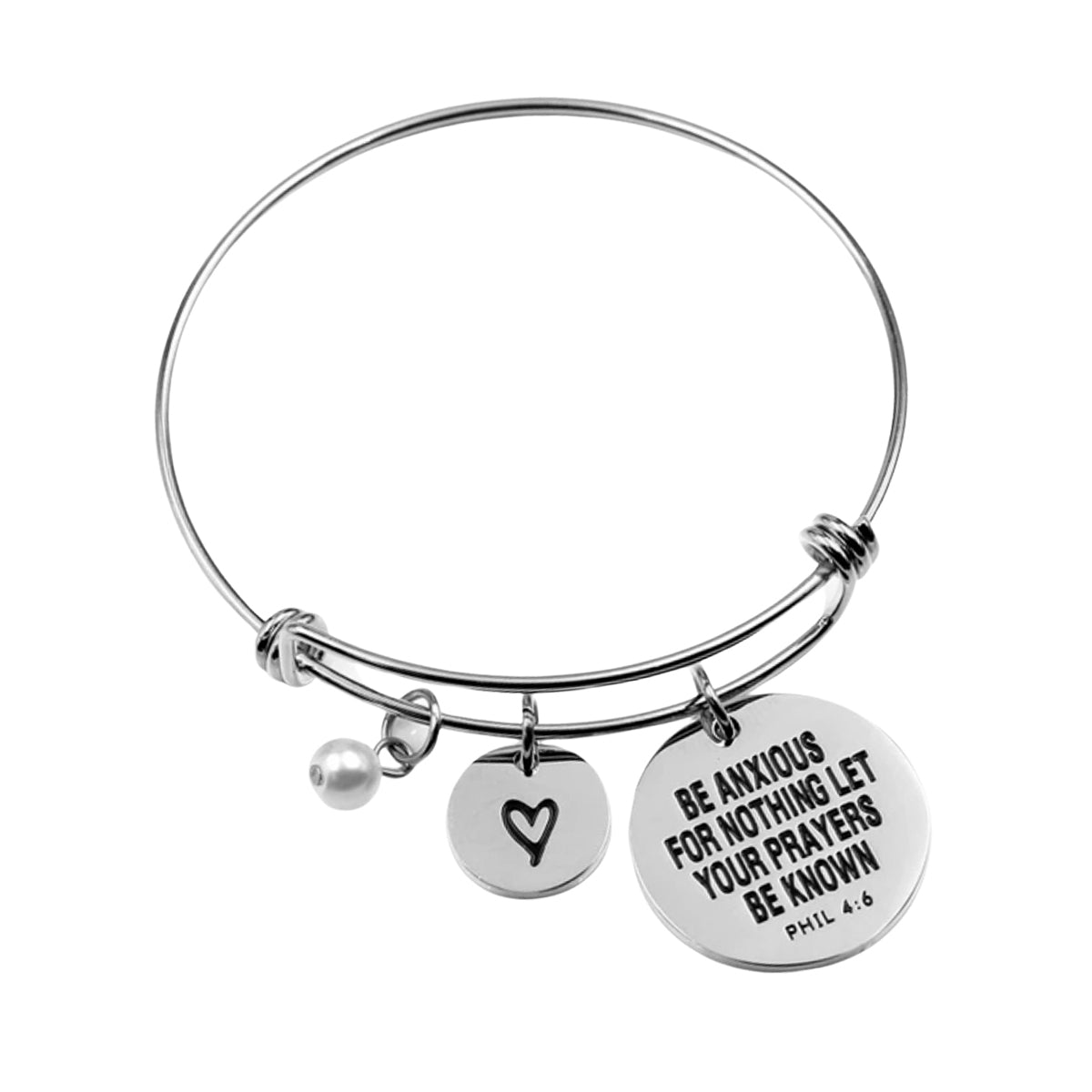 Be Anxious For Nothing, Let Your Prayers Be Known Bracelet Stainless Steel Jewelry
