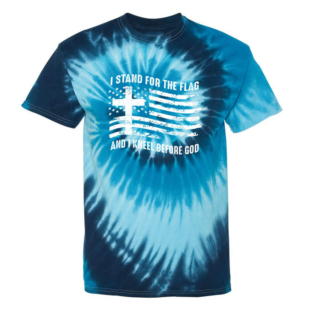 I Stand For The Flag And I Kneel Before God Tie Dyed Men's T-Shirt